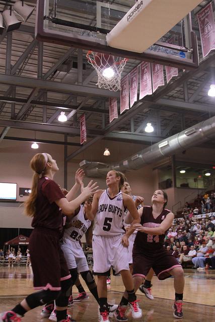 Jr. Aly Sherman from Mt. Vernon Tx scores a point for the Lady Buffs. Photo by Frankie Sanchez.