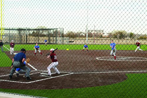 Freshman Mallory Wyatt stands at the plate for the Lady Buffs. Photo by Frankie Sanchez.
