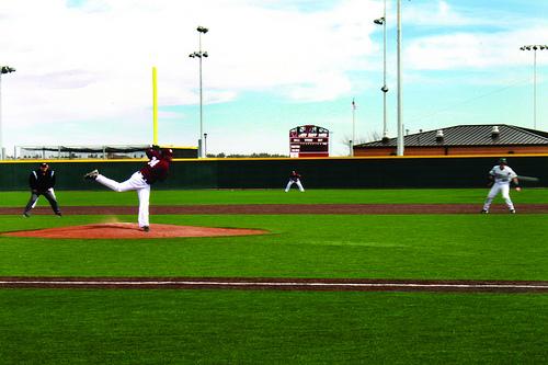 Junior Irving Camacho’s pitching helped the Buffs take home a win against Northwest Missouri State. Photo by Frankie Sanchez.