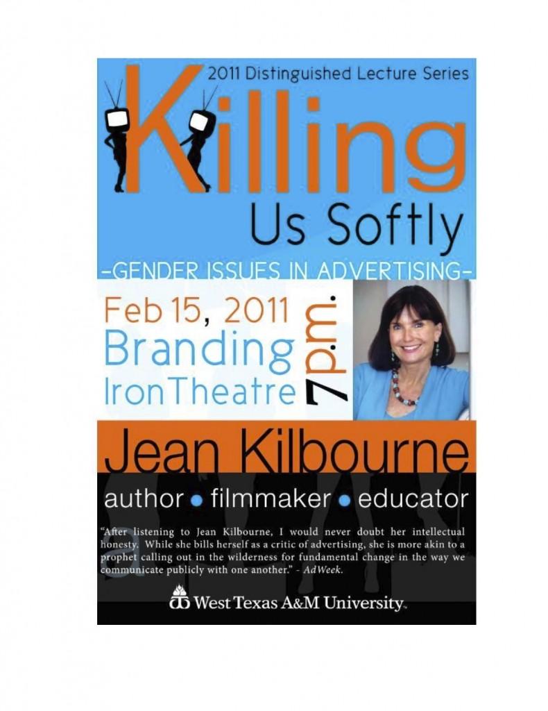Jean Kilbourne's "Killing Us Softly". Photo courtesy of WTAMU.