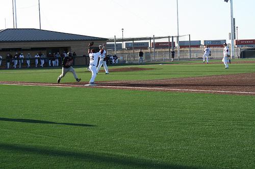 Jess Cooper catches the ball putting an Incarnate Word player out. Photo by Evan Grice.