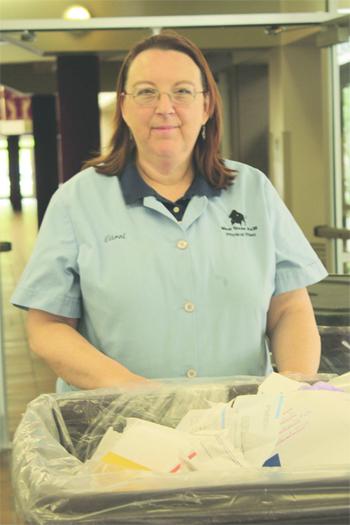 Carol works every day at the JBK. Photo by Frankie Sanchez. Carol works every day at the JBK. Photo by Frankie Sanchez.