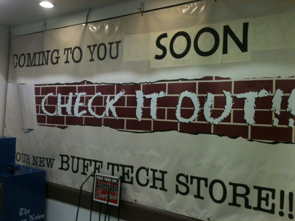 The opening of the new tech store was delayed until further notice. Photo by Ashley Hendrick.