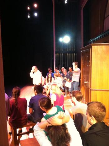 Cast of Legally Blonde rehearses “Blod in the Water”. Photo by Kati Watson.