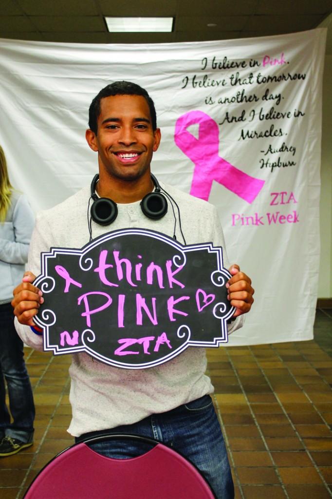 Ray Sparkman supporting the fight against breast cancer. Photo by Natalia Molina.